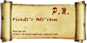 Pintér Márkus névjegykártya